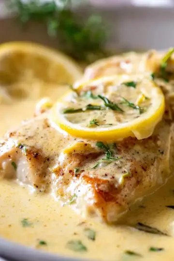 Baked Fish with Lemon Cream Sauce
