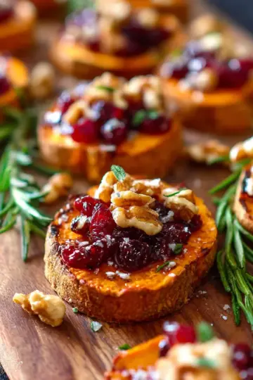 Cranberry Walnut Sweet Potato Rounds