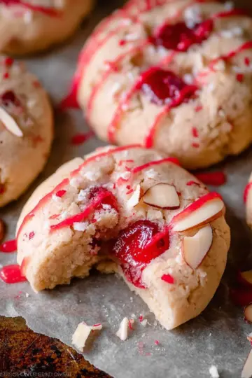 Cherry Almond Shortbread Cookies
