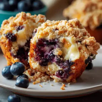 Blueberry Cheesecake Crumble Muffins