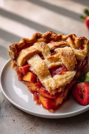 Brown Butter Strawberry Peach Pie