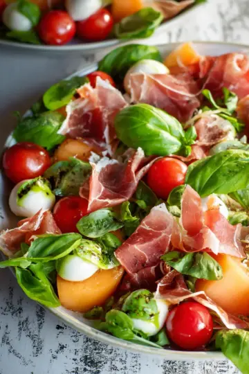 Prosciutto and Melon Caprese Salad
