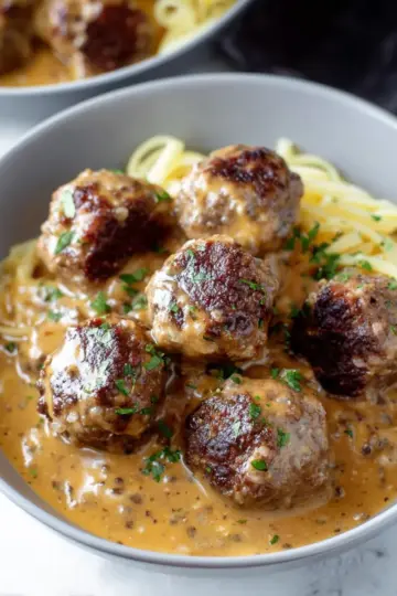 Easy Meatballs in Dijon Gravy