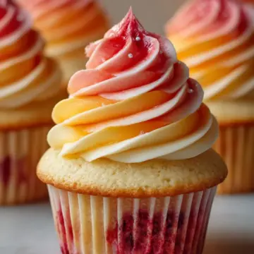 Mango Strawberry Sunset Cupcakes Recipe