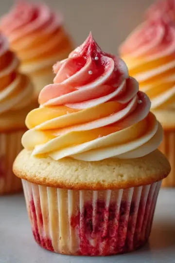 Mango Strawberry Sunset Cupcakes Recipe