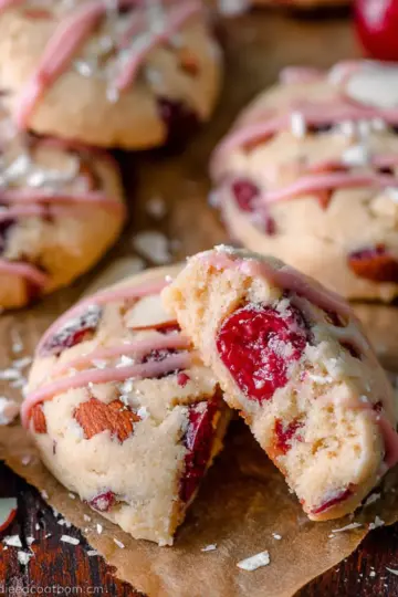 Cherry Almond Shortbread Cookies