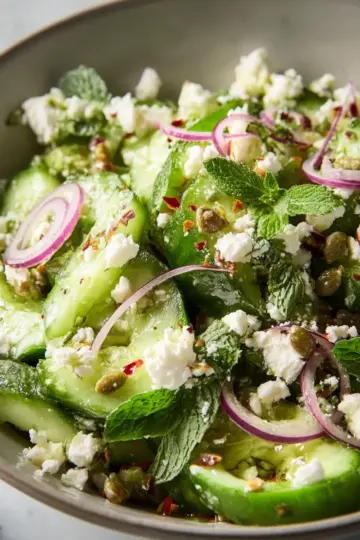 Smashed Cucumber and Feta Salad
