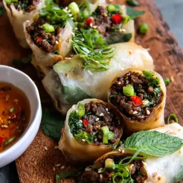20 Minute Thai Basil Beef Rolls