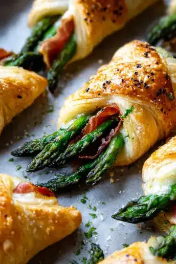 Prosciutto Asparagus Puff Pastry Bundles