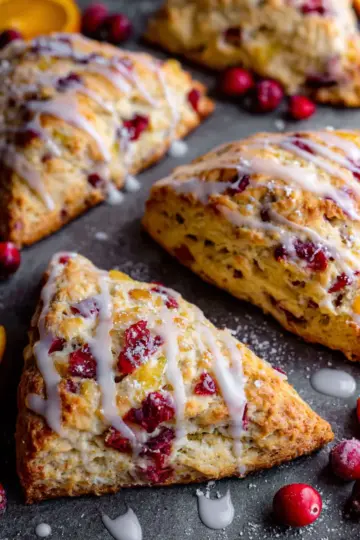 Glazed Cranberry Orange Scones