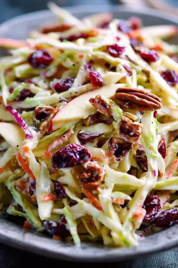 Apple Coleslaw with Cranberries and Pecans