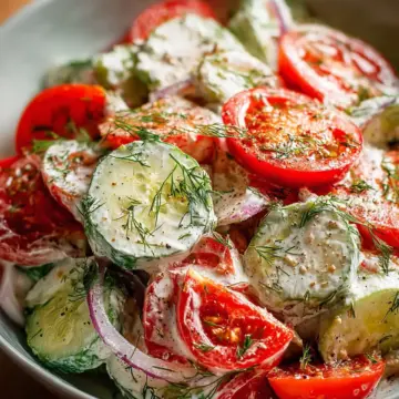 Creamy Cucumber Tomato Salad Recipe