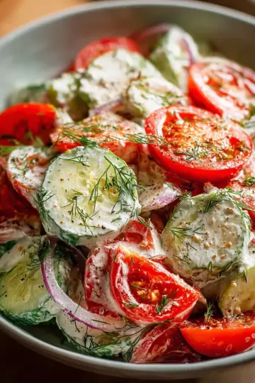 Creamy Cucumber Tomato Salad Recipe
