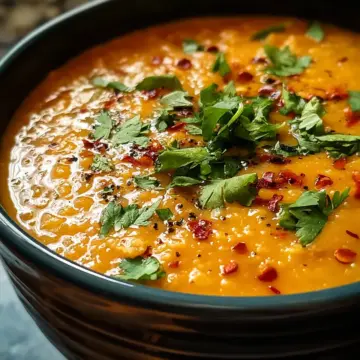 Easy Spiced Red Lentil Coconut Soup