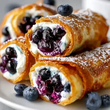 Crispy Keto Blueberry Cream Cheese Roll-Ups