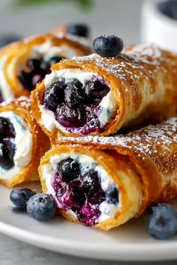 Crispy Keto Blueberry Cream Cheese Roll-Ups