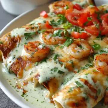 Delicious Roasted Shrimp Enchiladas with Jalapeño Cream Sauce