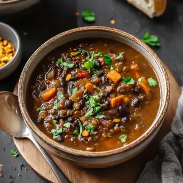 Protein Packed Black Bean and Lentil Soup