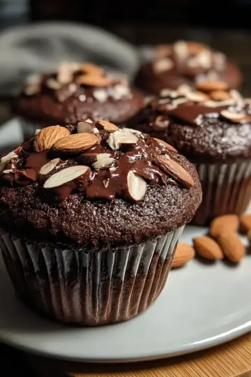 Easy One-Bowl Chocolate Almond Muffins