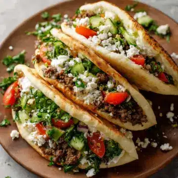 Mediterranean Ground Beef Pita