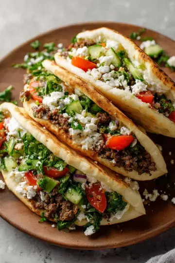Mediterranean Ground Beef Pita