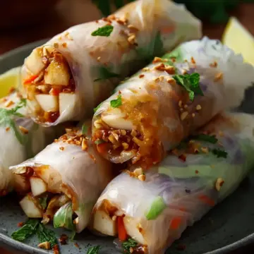 Irresistible Baked Apple Pie Rice Paper Rolls