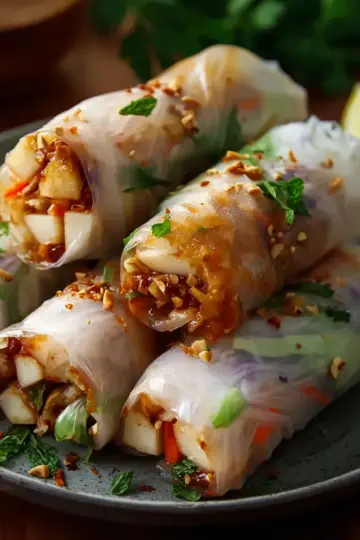 Irresistible Baked Apple Pie Rice Paper Rolls