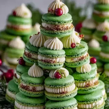 Christmas Tree Cake Macarons Recipe
