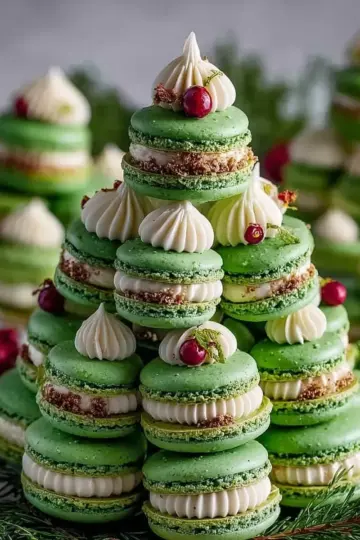 Christmas Tree Cake Macarons Recipe