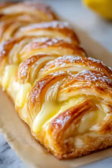 Lemon Cream Cheese Puff Pastry Braid