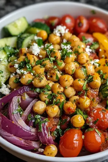 Easy One-Pot Mediterranean Chickpea Bowl