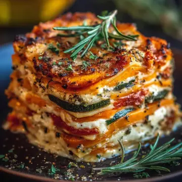 Layered Sweet Potato Butternut Squash Carrot Lasagna