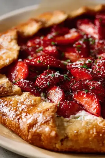 Roasted Strawberry Goat Cheese Galette Recipe