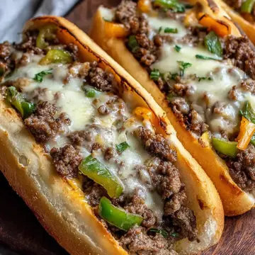 Ground Beef Philly Cheesesteaks