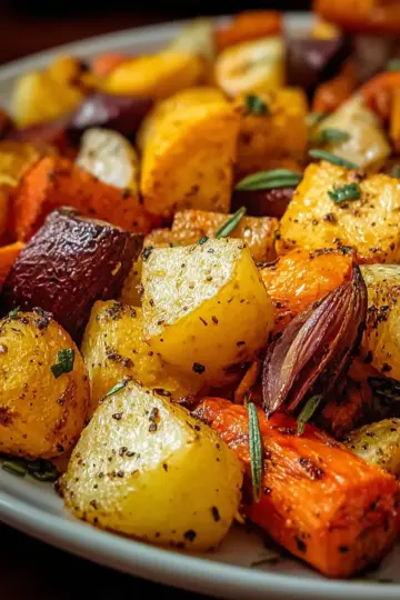 Easy Honey Mustard Roasted Root Vegetables