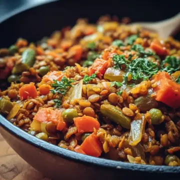 Easy One-Pot Lentil Veggie Pilaf Recipe Packed with Flavor
