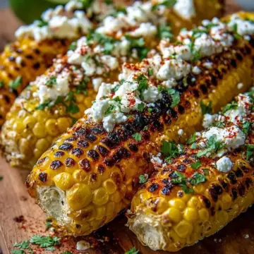 Charred Corn with Whipped Feta and Chili Lime