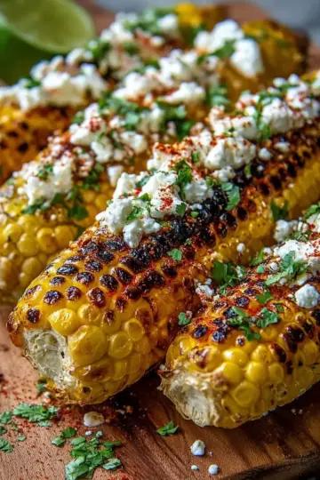 Charred Corn with Whipped Feta and Chili Lime