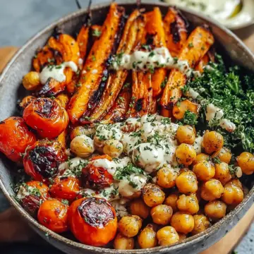 One-Pan Roasted Carrot and Chickpea Bowl